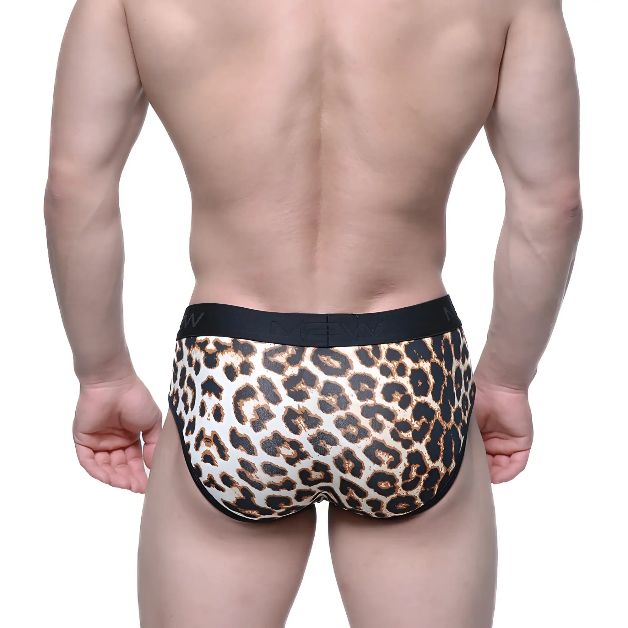 Metro male wear 365 hip brief leopard print with black elastic waistband comfortable stylish underwear