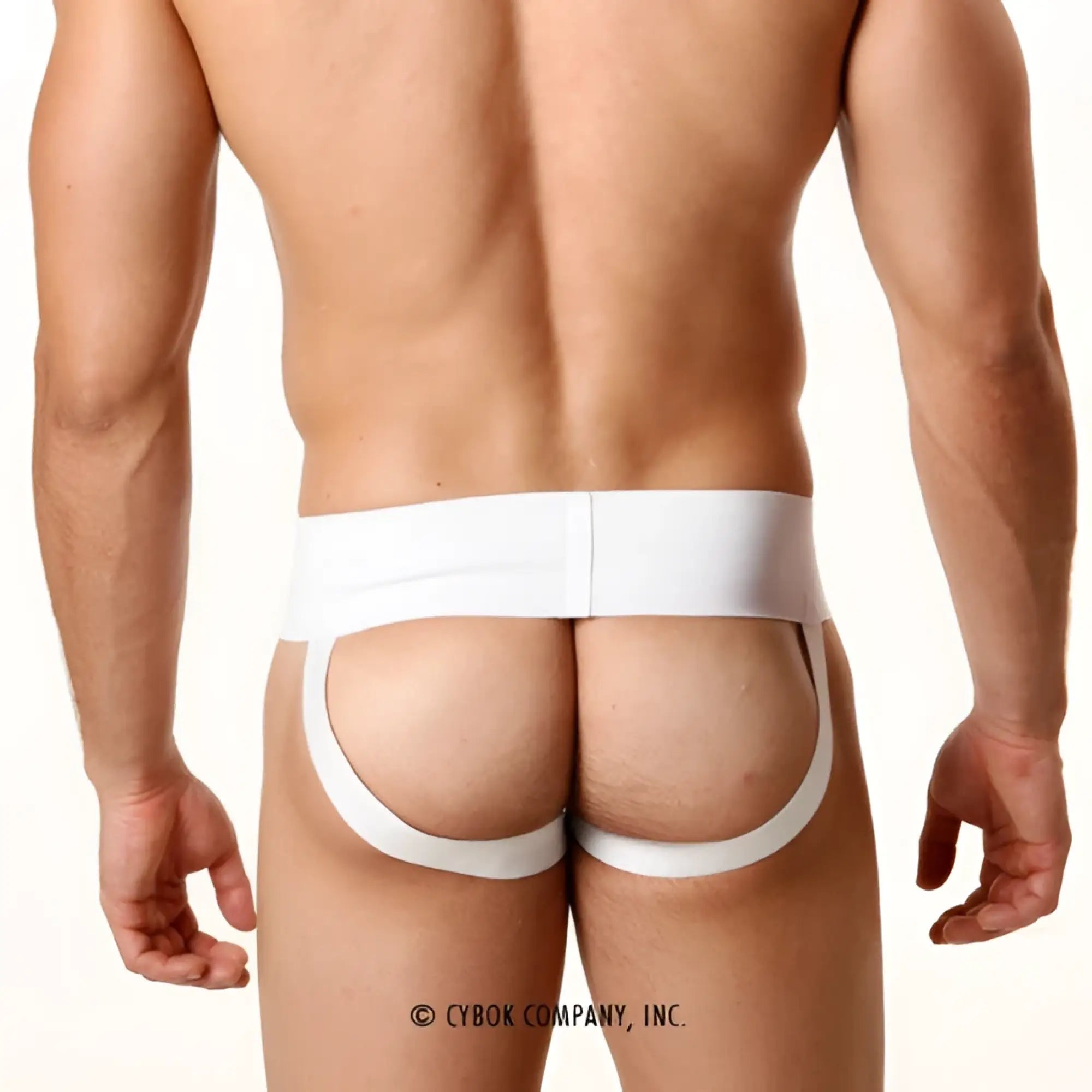White seamless high waisted briefs with supportive back panel and leg straps from metromalewear rib cotton classic jock strap