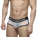 Black and transparent mesh briefs with metromalewear branded waistband for active wear metro malewear active boxer white mesh 3327-71