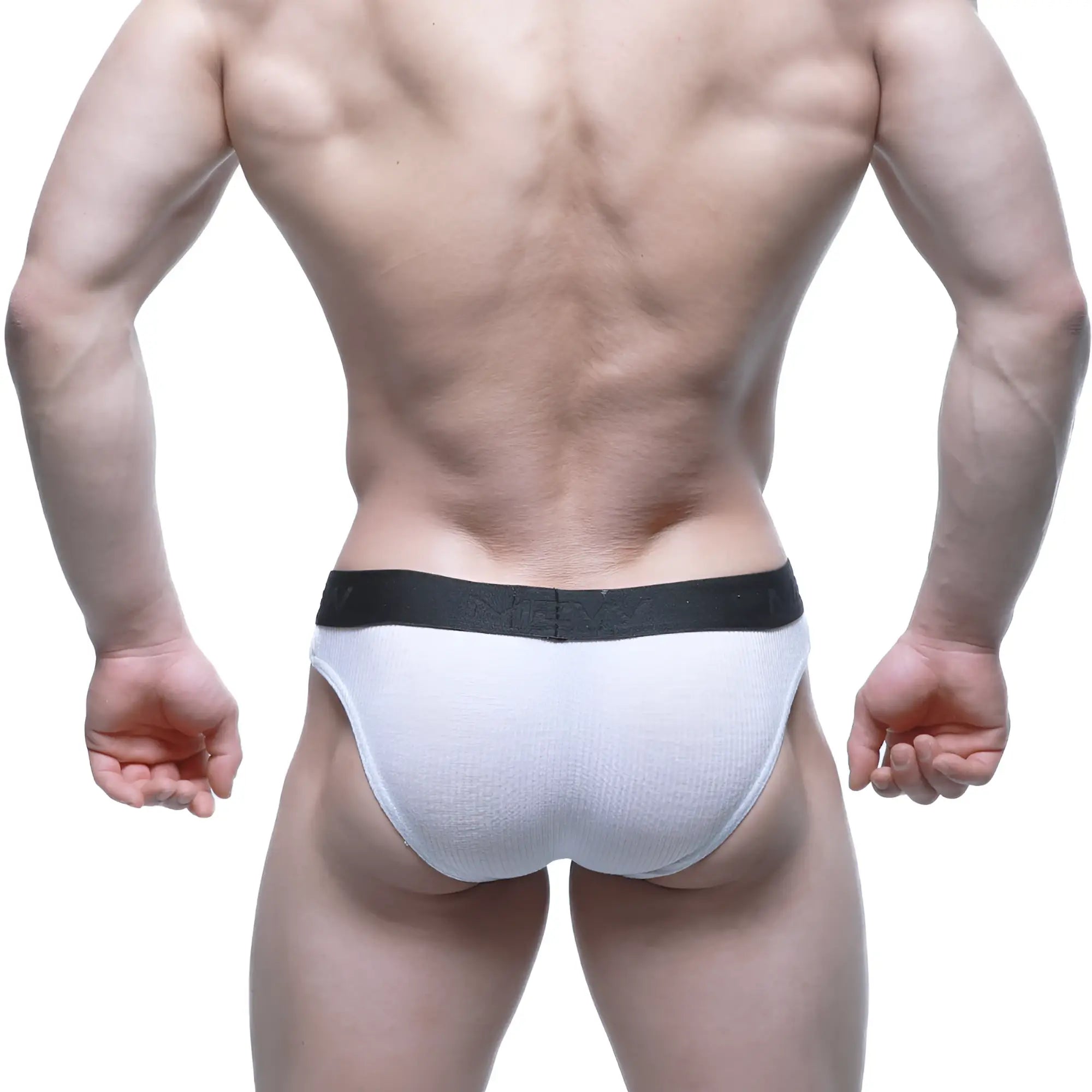 MetroMaleWear air brief white textured briefs with black niche elastic waistband for comfortable everyday wear