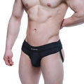 Black metroweavear briefs with snug fit and side ties from metromalewear ajax jock thong black 2711-20