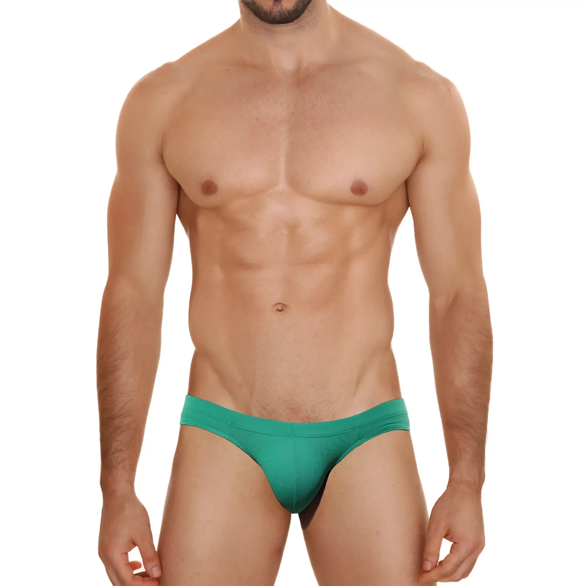 Tealmale wear aluche bikini green 5043-17 teal briefs with a snug form-fitting design in soft breathable fabric
