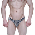 Black and white zebra-striped men’s briefs metroMalewear Amur bikini 5103-M62 with a snug form-fitting design