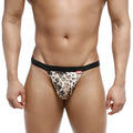 MetroMaleWear animal string tiger 1014-62 leopard-print thong with black elastic waistband front view