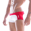 MetroMaleWear Arc swim boxer crimson 4925-12 red and white men’s swim trunks with sleek modern design