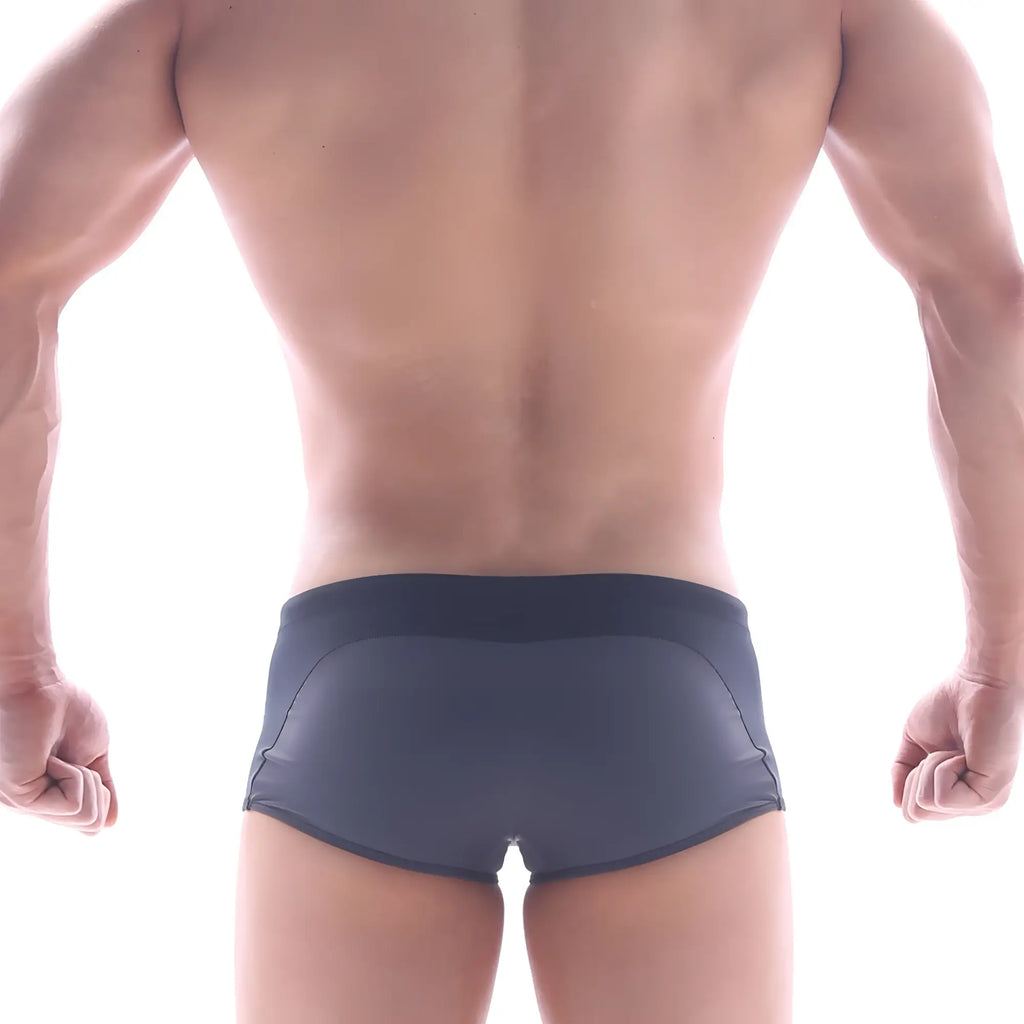 Dark gray MetroMaleWear Arc Swim Boxer Heather 4925-11 athletic briefs with sleek form-fitting design and subtle stitching details