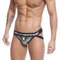 Silver metallic mesh briefs with black elastic waistband branded metromalewear from metro malewear armour jockstraps 2901-05