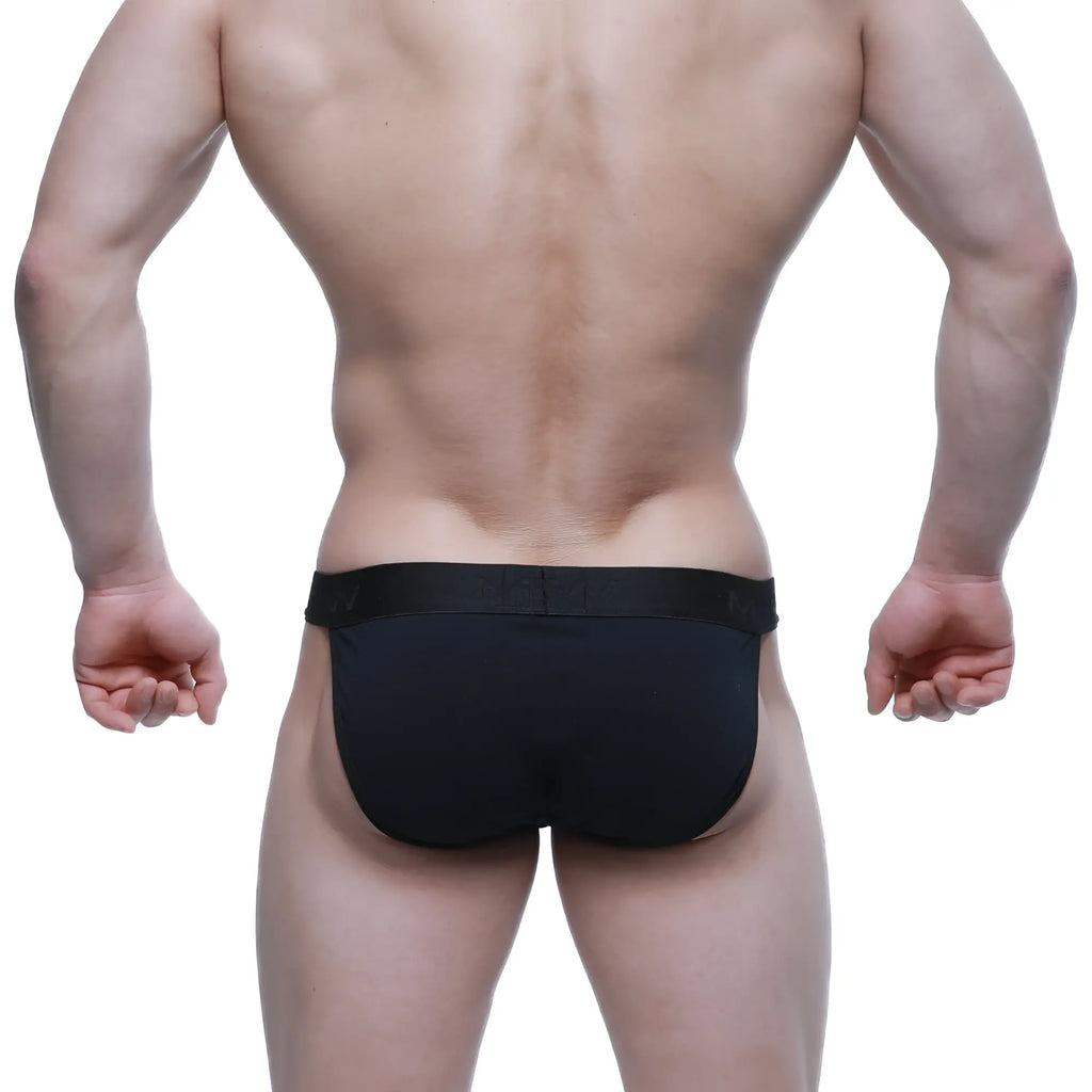 Black briefs metroMalewear asian bikini black 3004-M21 with smooth form-fitting design and elastic waistband
