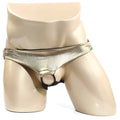 Shiny gold metallic briefs with black ring and trim from MetroMaleWear Asunto Jock Strap Gold 1007-21