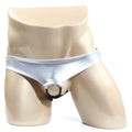 MetroMalewear asunto jock strap silver metallic briefs with black ring front in silver 1007-01 design