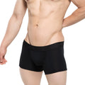Black metroMalewear Avalon boxer briefs with smooth form-fitting fabric and subtle logo on waistband in black