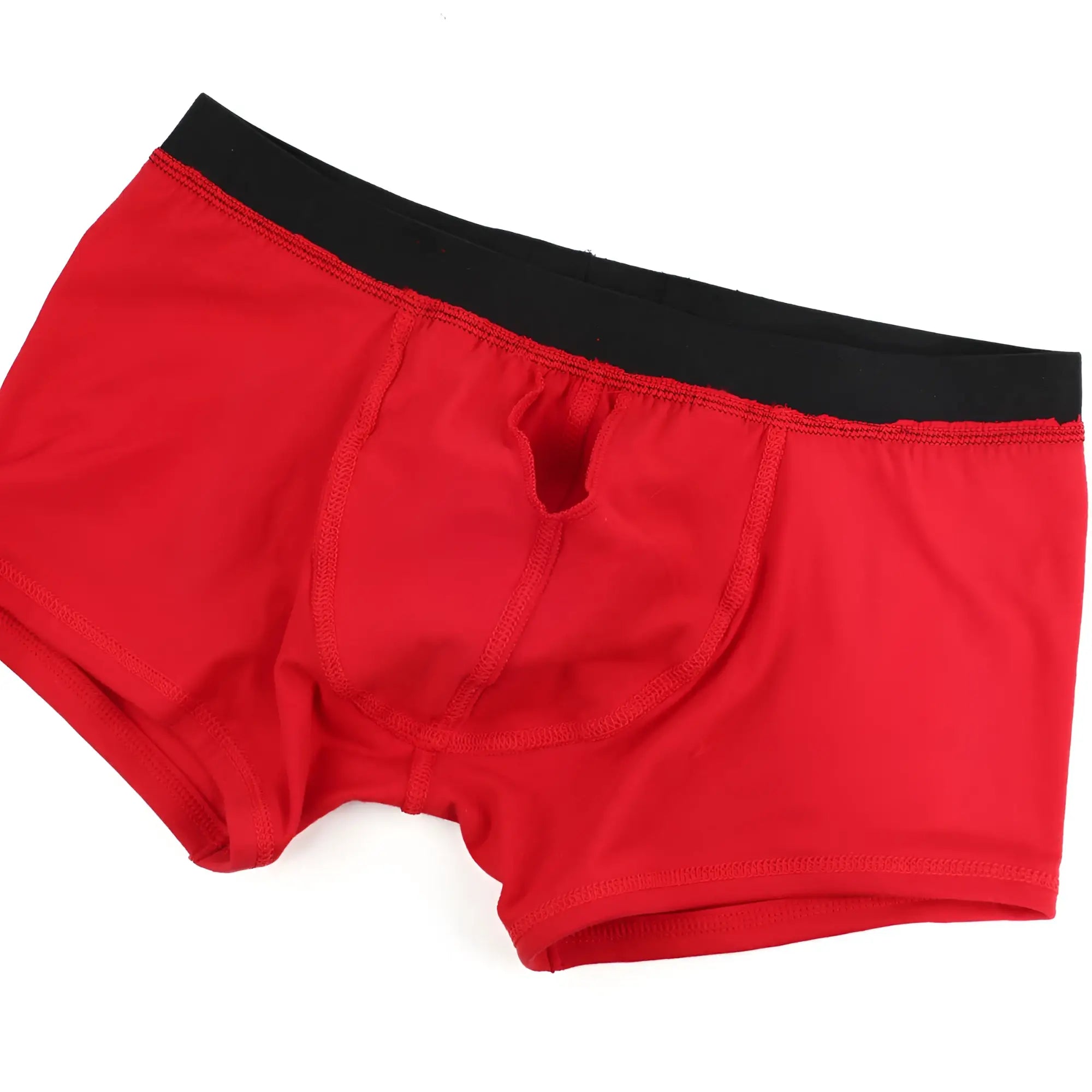 Red metro malewear avalon boxer briefs with black elastic waistband designed for comfortable everyday wear