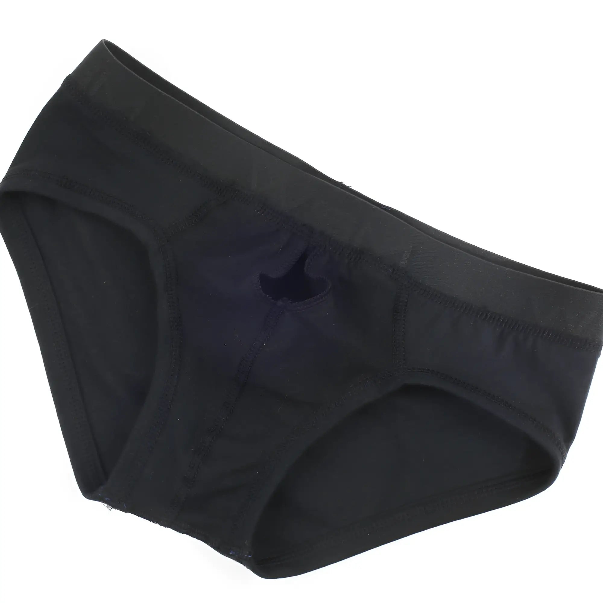 Black cotton metro malewear avalon brief with a subtle front cutout design for comfortable everyday wear