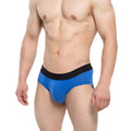 Metro male wear avalon brief royal blue blue athletic briefs with black elastic waistband for active wear