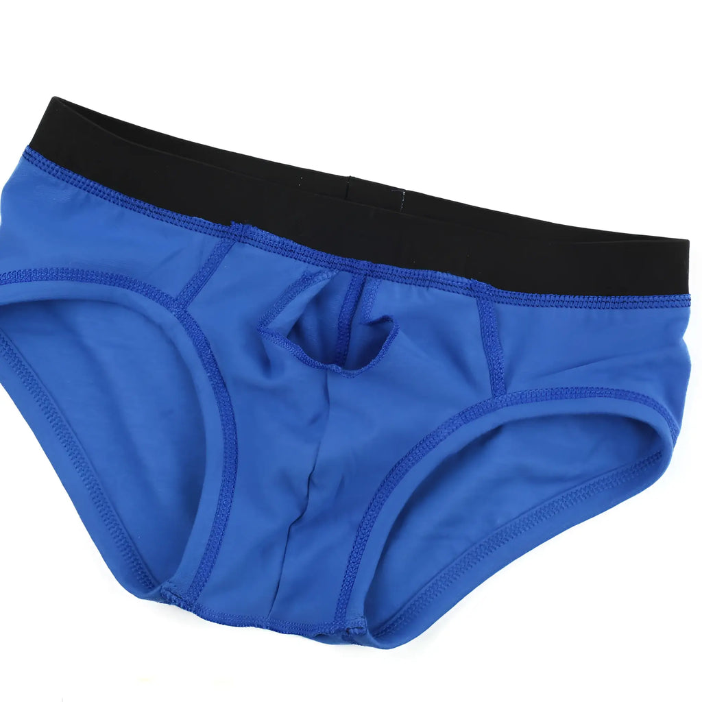 Metro-malewear avalon brief royal blue men’s briefs with black waistband and central cutout for breathable comfort