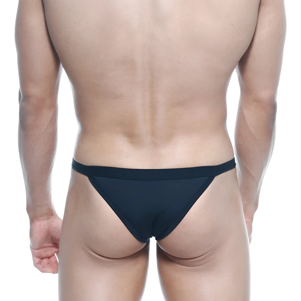 MetroMaleWear avant-garde bikini black briefs in smooth form-fitting fabric with a sleek triangular design