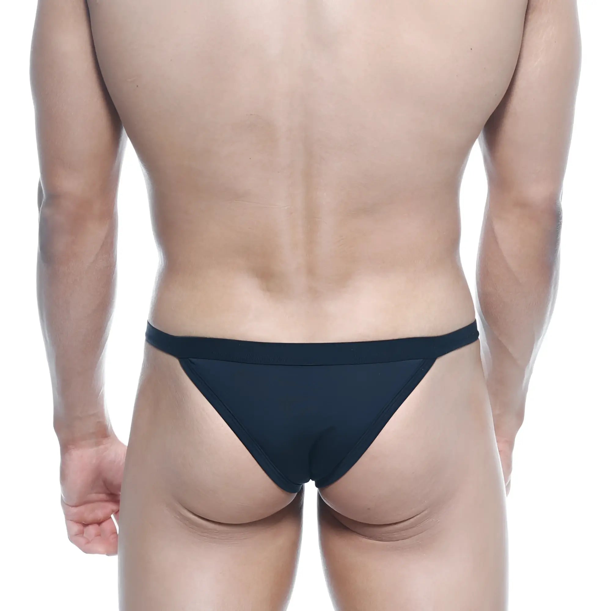 MetroMaleWear avant-garde bikini black briefs in smooth form-fitting fabric with a sleek triangular design