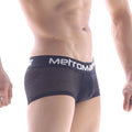 Black metromale bar short boxer briefs with ribbed fabric and white branded waistband metro malewear 7 inch 2022 95