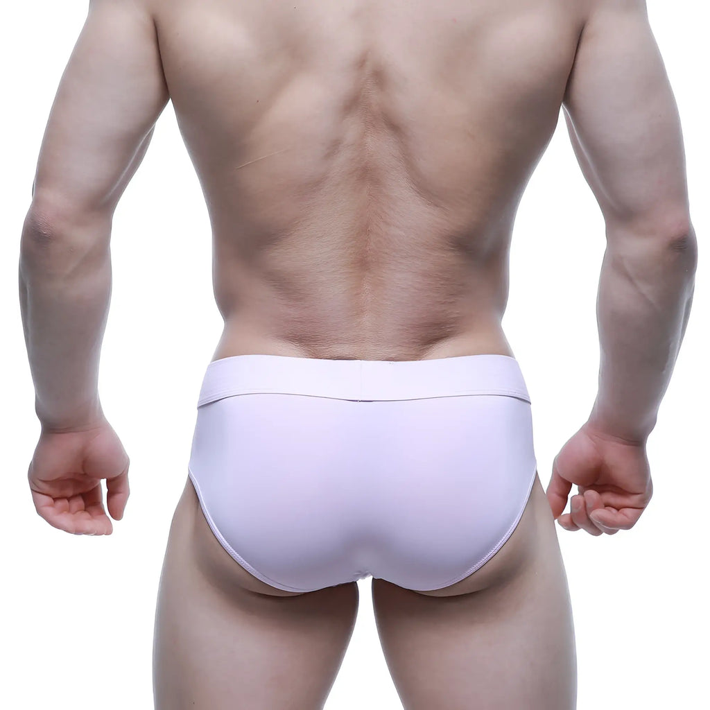 A sleek light purple metro male wear basic brief with smooth form fitting design and subtle elastic waistband