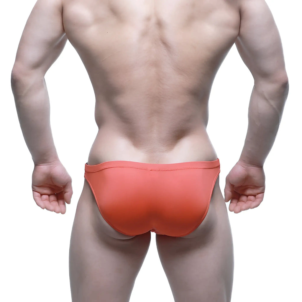 MetroMaleWear BEATNIK bikini coral orange athletic briefs with smooth form-fitting design for comfortable wear