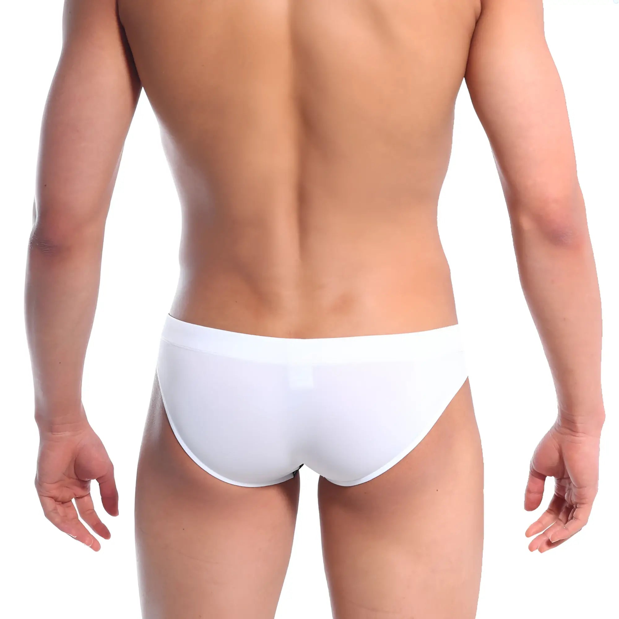 Metro male wear bella swim bikini white briefs with smooth form-fitting design perfect for swimwear use