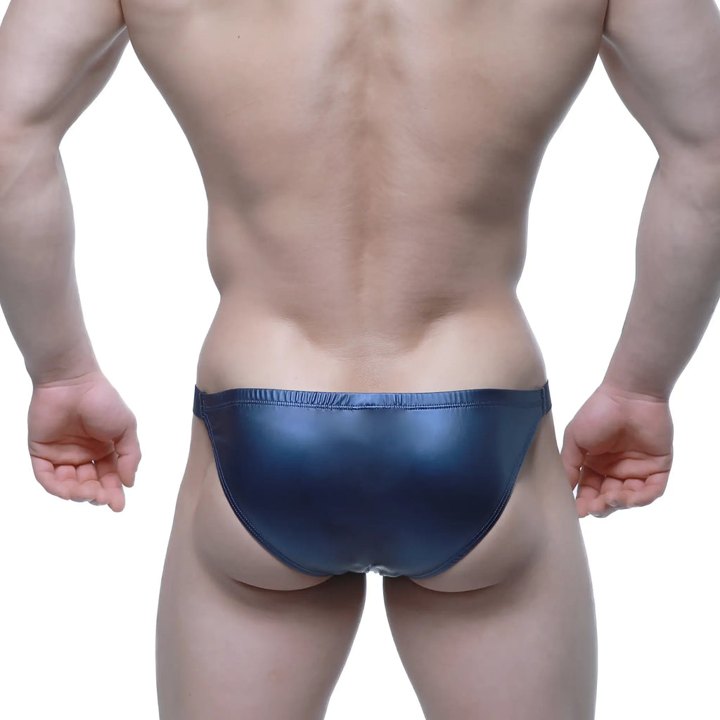 Shiny navy blue metallic briefs metroMalewear bling bikini dark blue 3604-76 for stylish men