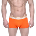MetroMaleWear body boxer brief in bright orange with gold waistband and white logo for comfortable support