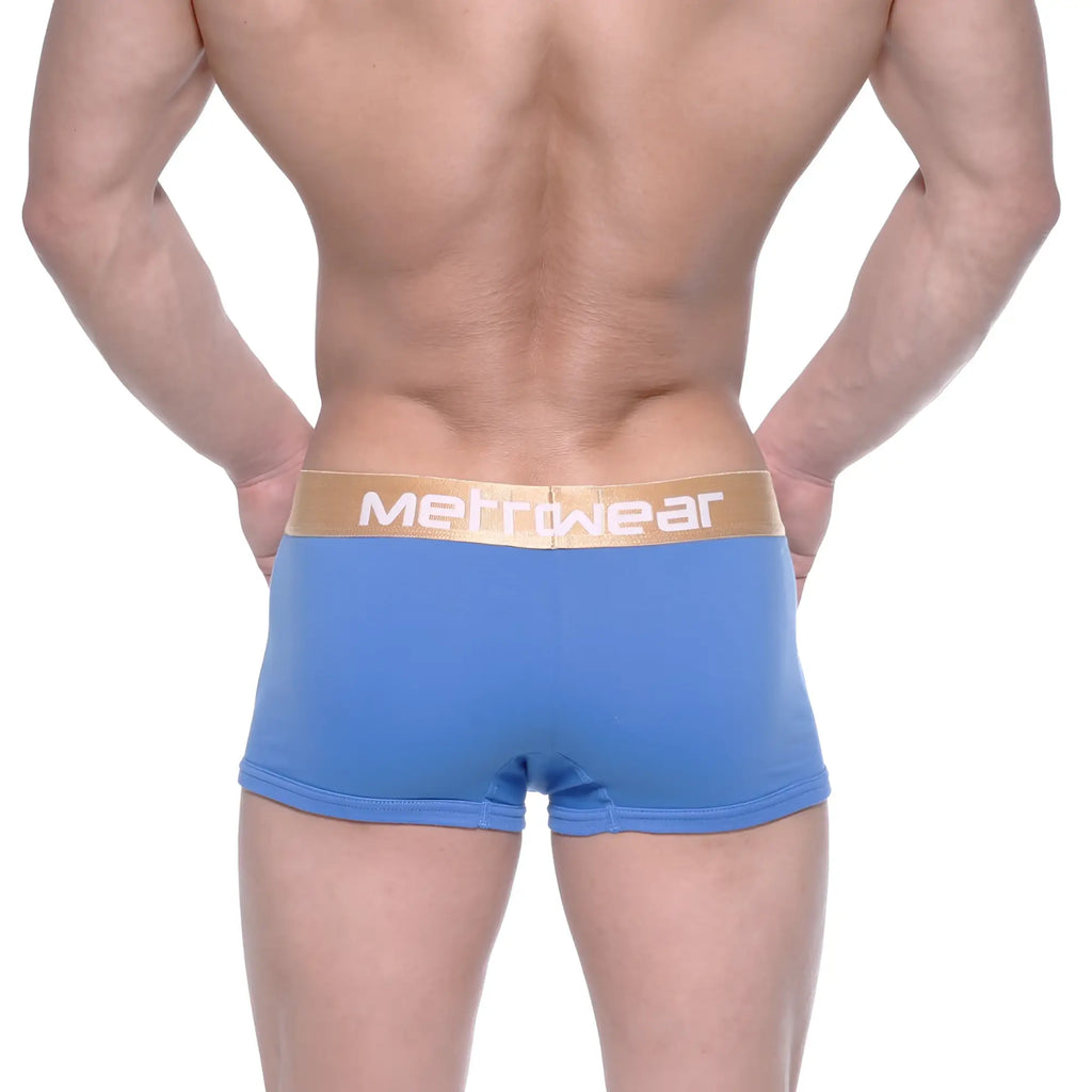 Metro malewear body boxer brief royal blue 1023 18 featuring blue fabric and gold meltwear logo waistband