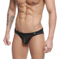 MetroMaleWear bordado bikini black 5103-53 men’s briefs in black lace with subtle pattern and branded waistband