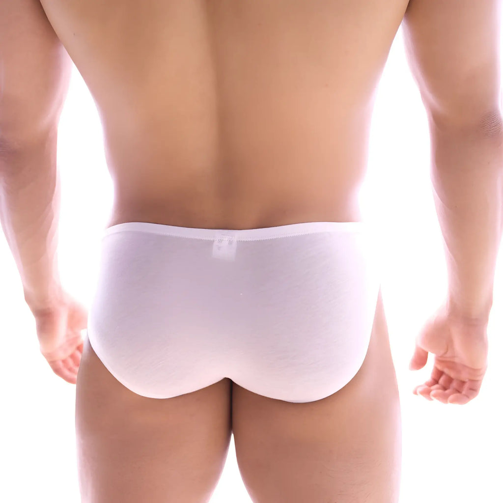 White cotton metroamalewear bosillo brief 3505-00 with smooth fitted design for comfortable wear