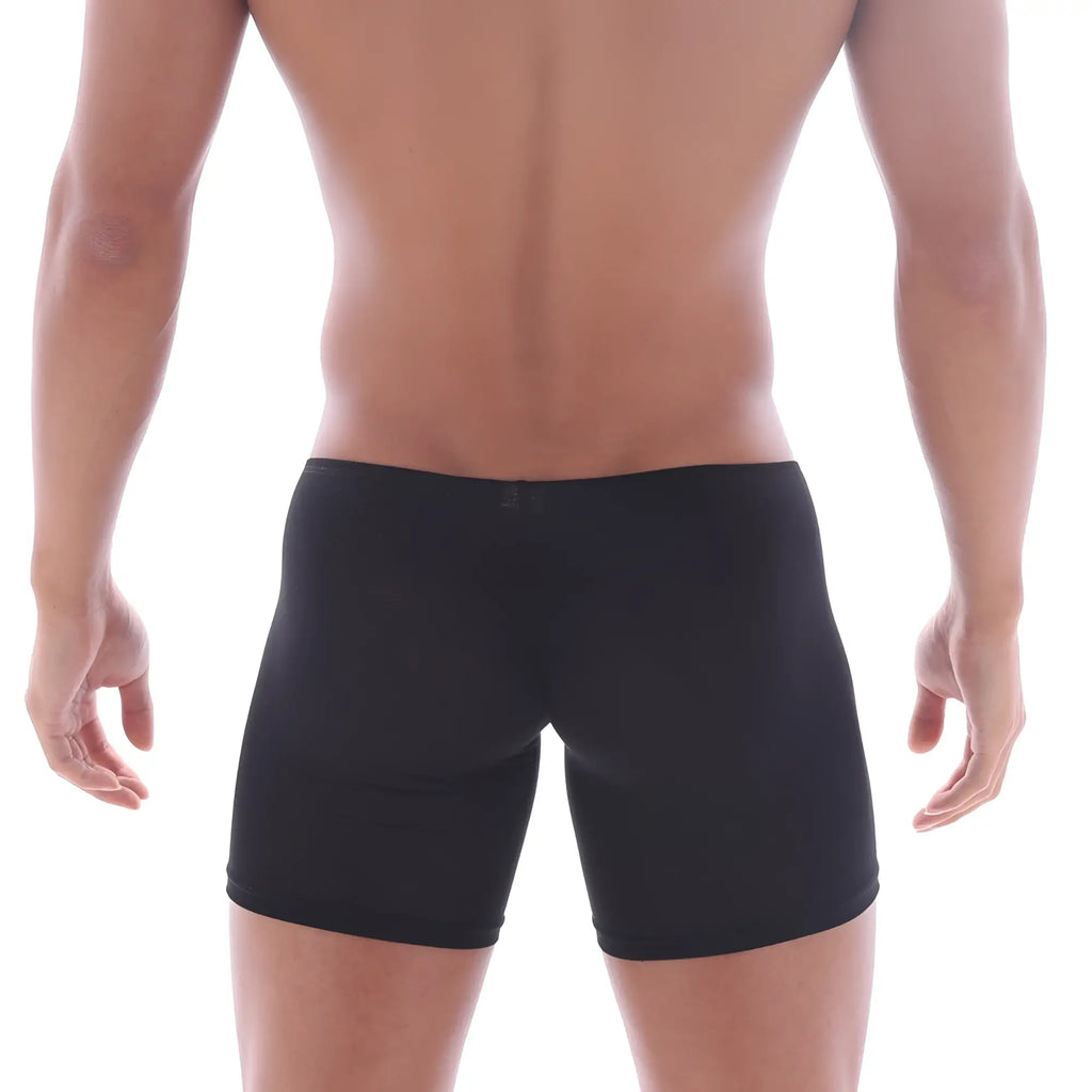 MetroMaleWear Bosillo Long boxer black 3514-20 features black form-fitting boxer briefs with smooth stretchy fabric and minimalist design