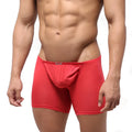 Red men’s boxer briefs metroMalewear bosillo long boxer red 3514-12 with contoured pouch and elastic waistband
