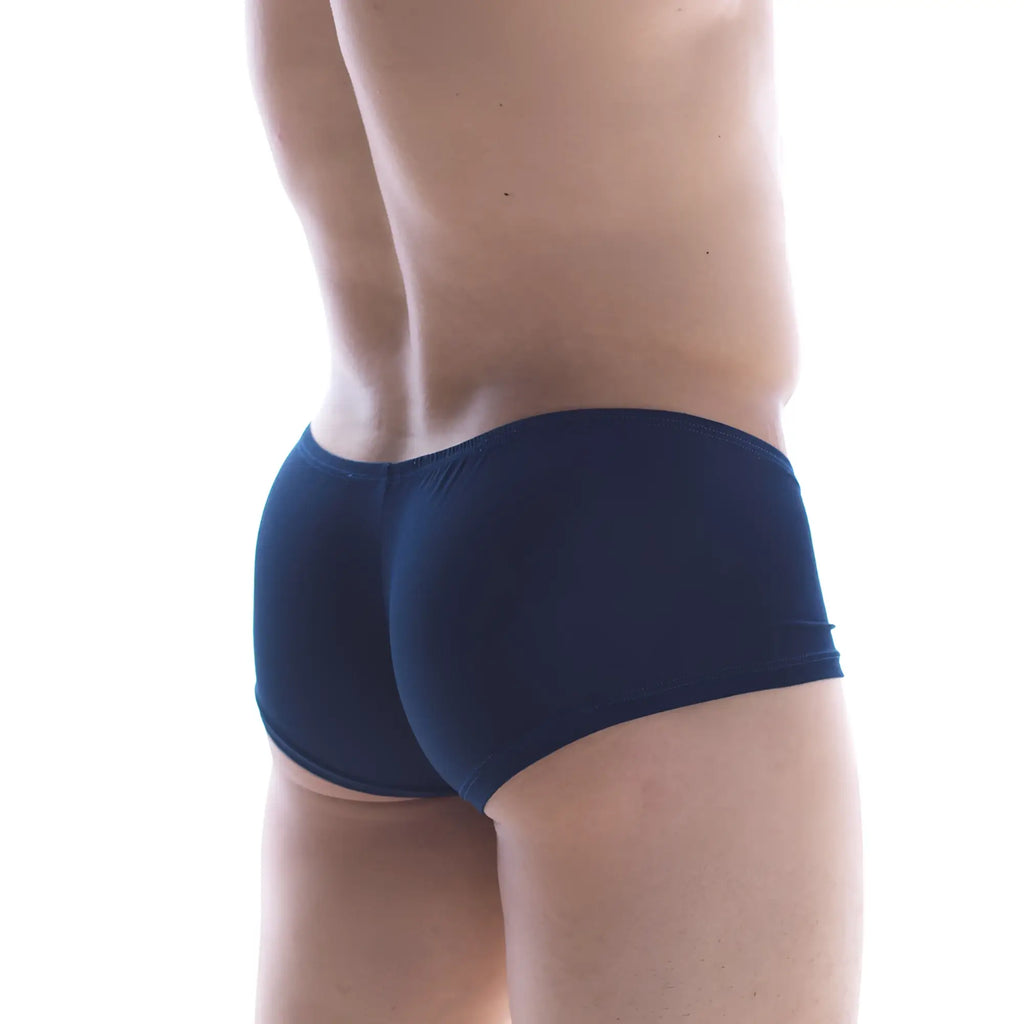 Navy blue stretch cotton briefs metroMalewear bosillo short boxer 3014-28 front view for comfortable wear