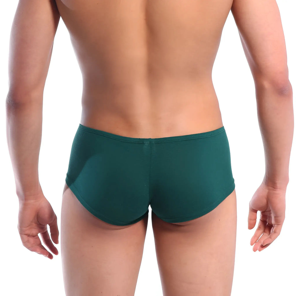 MetroMaleWear Bosillo short boxer in pine green with form-fitting smooth stretch fabric for comfortable wear