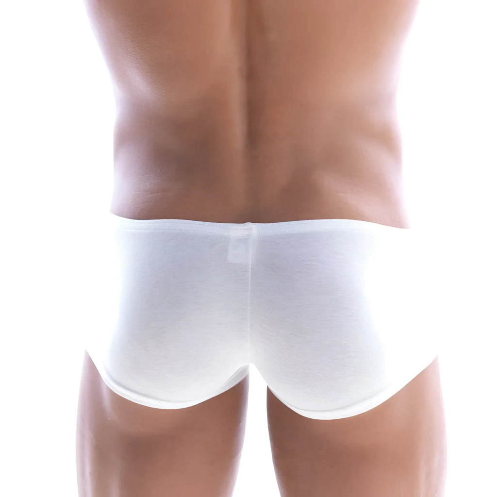 White cotton white cotton briefs with a minimalist design from MetroMaleWear Bosillo short boxer 3014-00