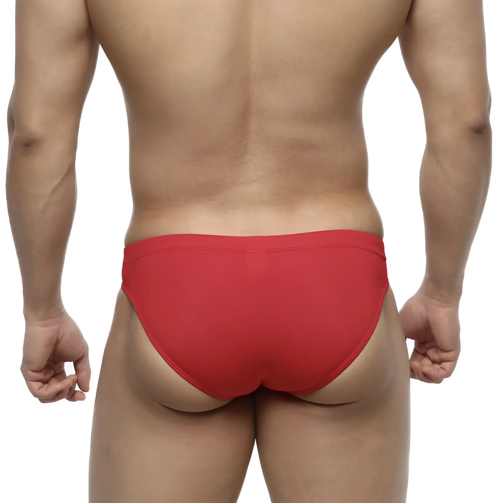 MetroMaleWear Bosillo swim bikini red 4967-12 red men’s swim trunks with a smooth form-fitting design