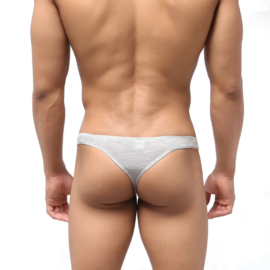 Metro male wear bosillo thong gray 3502-10 gray heathered briefs with a snug form fitting design front view