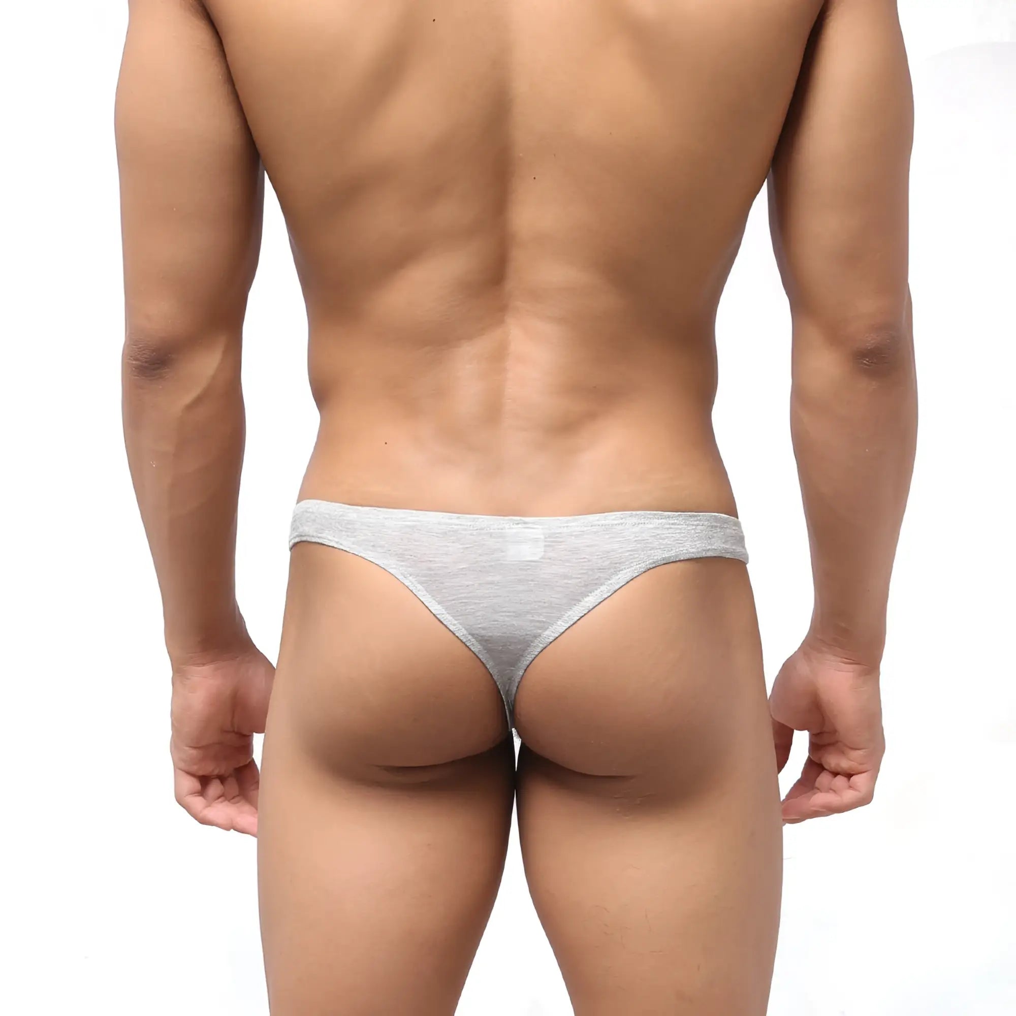 Metro male wear bosillo thong gray 3502-10 gray heathered briefs with a snug form fitting design front view