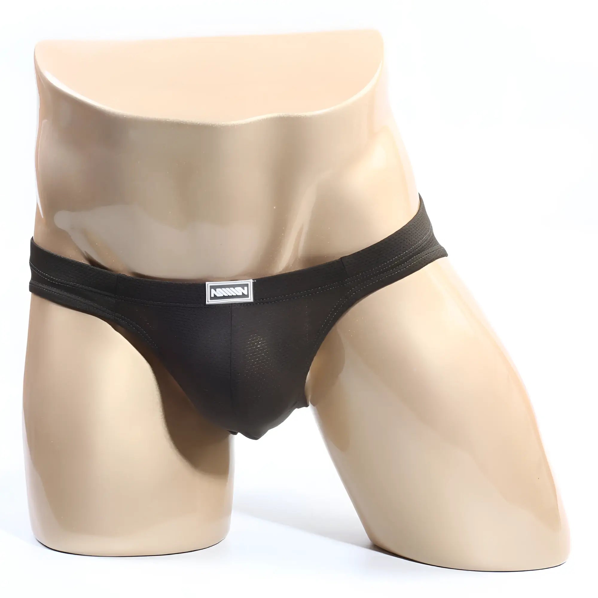 MetroMaleWear bravo bikini dark green mesh briefs with sleek form fitting design and small brand tag on waistband