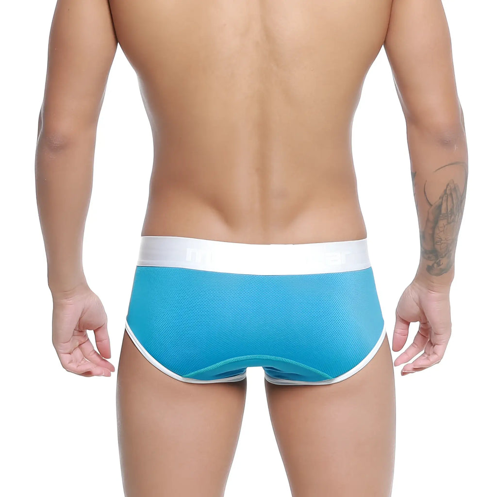 MetroMalewear Cairo brief turquoise athletic briefs with textured fabric finish for active wear