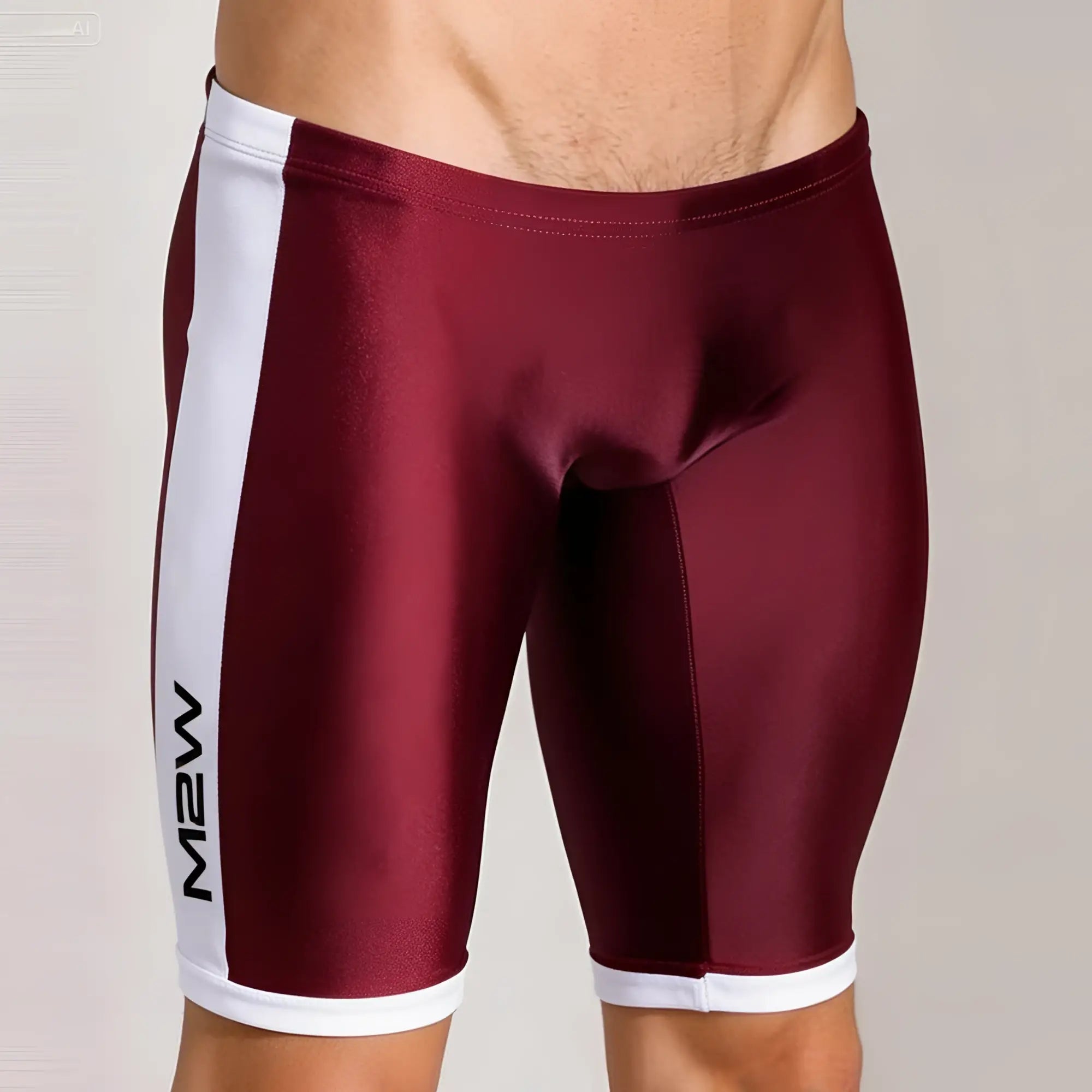 Maroon and white metro malewear campus jammer burgundy 4904-39 athletic shorts with sleek form fitting design