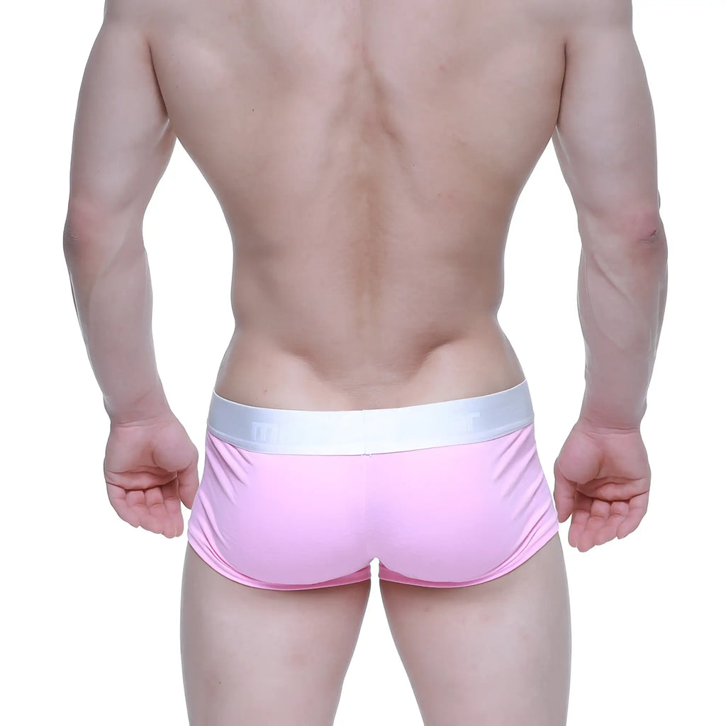 MetroMaleWear Candy Coated pink athletic briefs with white elastic waistband designed for comfort and support