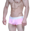 Pink metro male wear trunk 2026-25 briefs with white elastic waistband and gray etromale branding