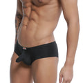 MetroMaleWear cannon boxer black briefs with prominent pouch design and small red logo on waistband