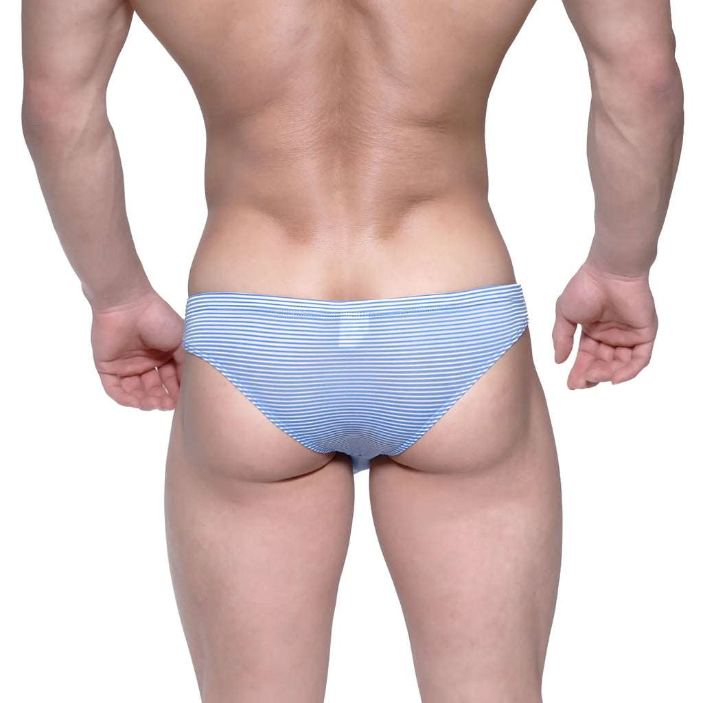 Light blue and white striped men’s briefs metro male wear capri bikini blue stripe 6103-42 in soft fabric