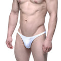 White m2w metroMalewear Capri thong with smooth form-fitting design, ideal for comfortable everyday wear