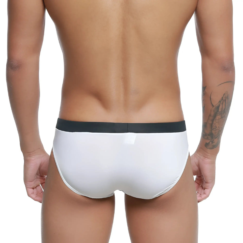 MetroMaleWear Cebolla Bikini white briefs with black waistband featuring comfortable lightweight fabric