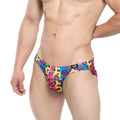 MetroMaleWear Character Bikini 5103-M06 vibrant neon leopard-print swim trunks with bold colorful pattern and snug fit