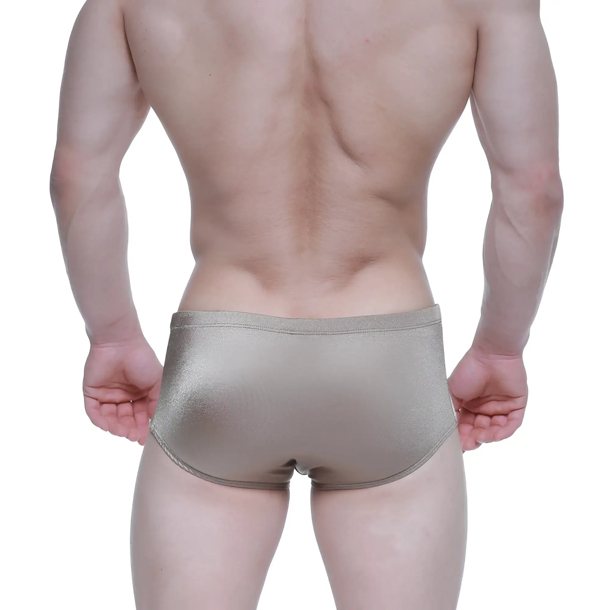 Shiny metallic gold MetroMaleWear Charile Swim Brief herring 4945-04 with sleek form-fitting design