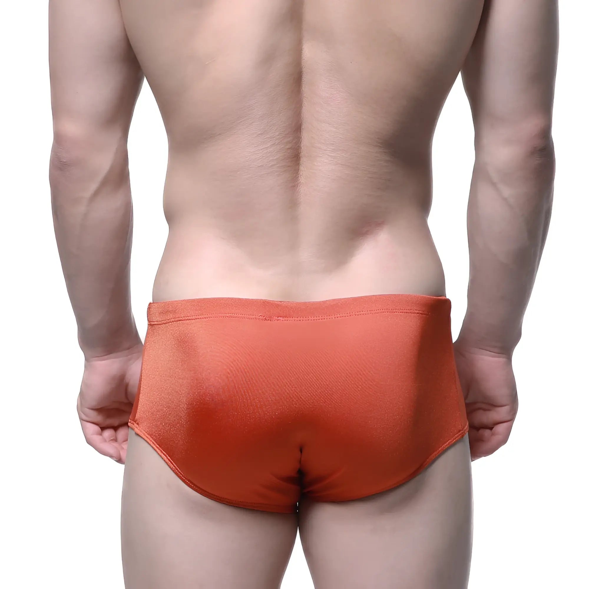 MetroMaleWear Charile swim brief ochre 4945-14 with smooth slightly shiny orange fabric finish for swimwear use